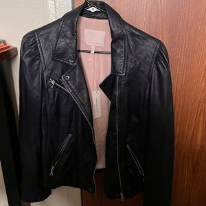 Rebecca Taylor Dark Blue Biker Leather Jacket Women’s